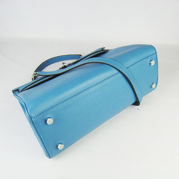 High Quality Hermes Kelly 35CM Togo Leather Bag Light Blue 6308 - Click Image to Close